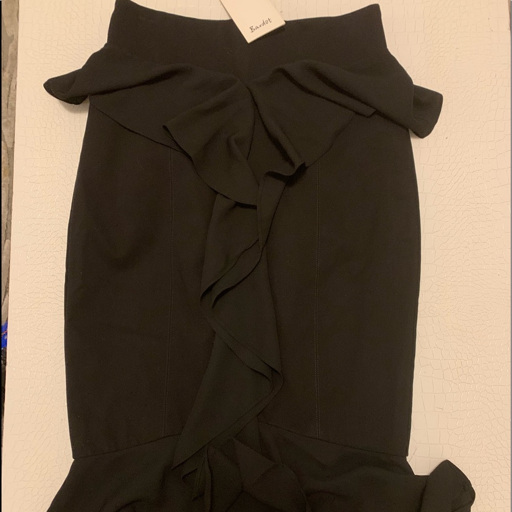 Black ruffle skirt